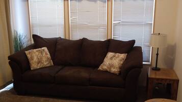 Standard Cottage, 1 Bedroom, Kitchen | Living room | Flat-screen TV, DVD player