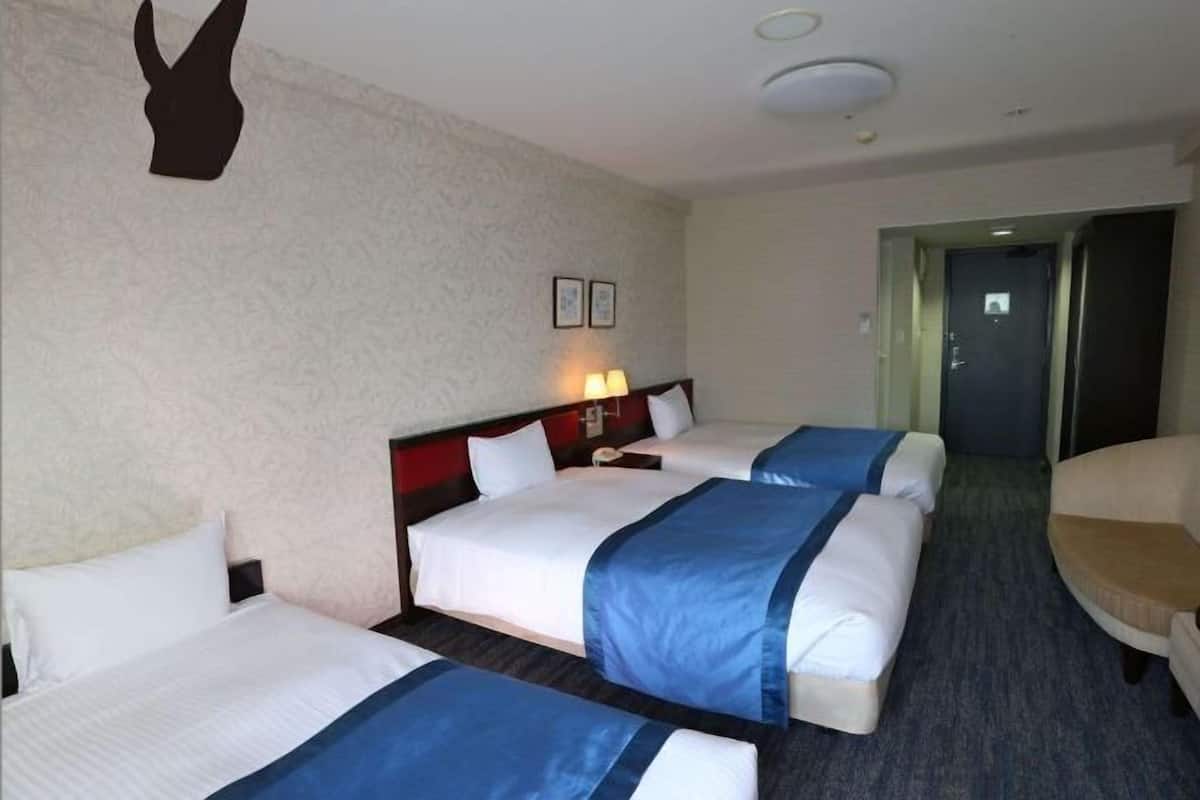 Down comforters, desk, blackout drapes, iron/ironing board