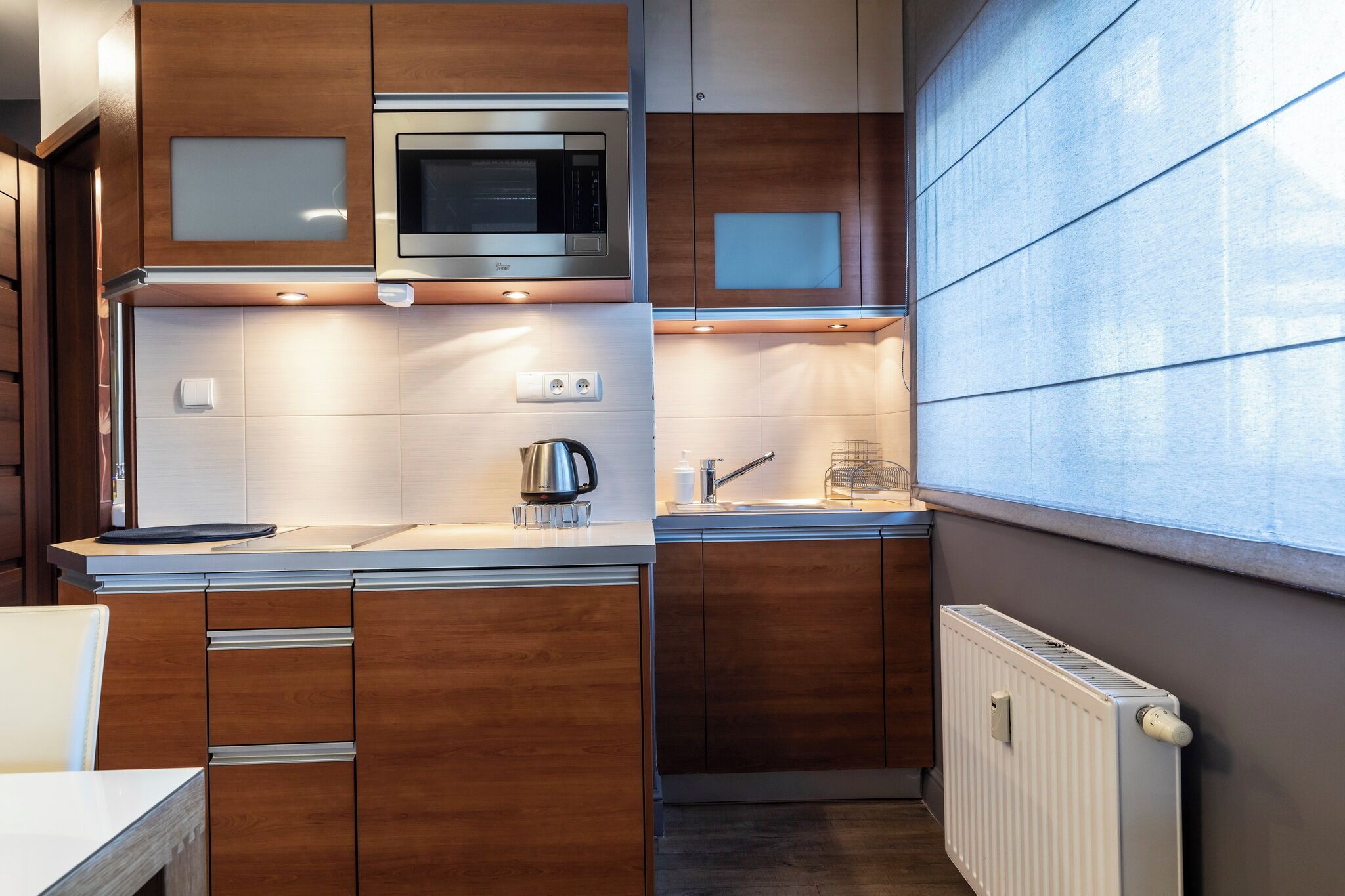 Apartment (Skocznia 1 ground floor) | Dapur kecil peribadi | Peti sejuk, dapur, mesin basuh pinggan mangkuk, cerek elektrik 