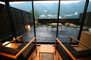 Japanese Western-Style Suite with Semi-Outdoor Bath (Half Board) | Terrace/patio - Ogawaya (Gero)
