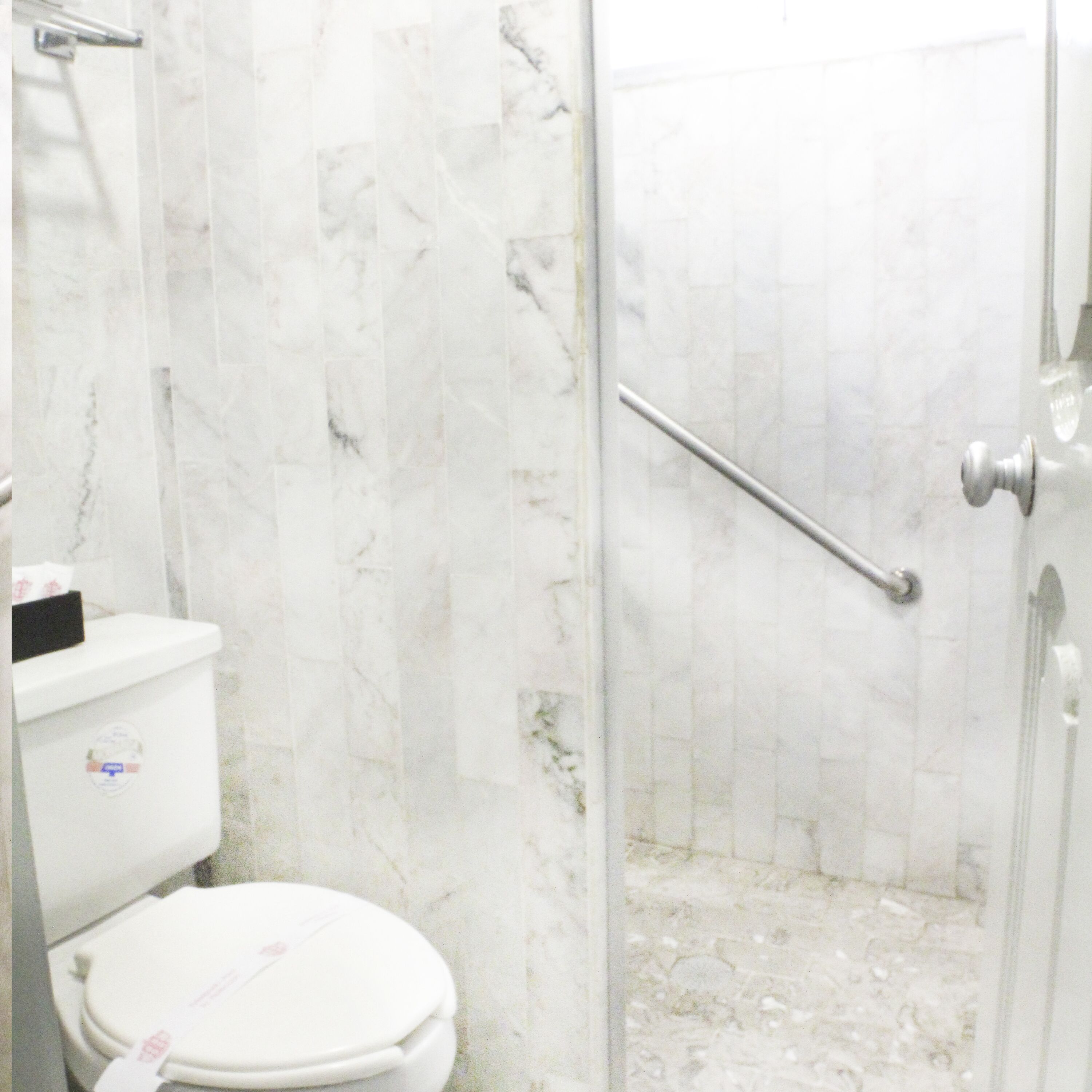 family room | bathroom | shower, free toiletries, towels