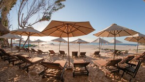 Utsikt mot strand/hav