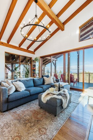 Family Suite, 2 Bedrooms, Private Bathroom (Bear) | Living area - Myra Canyon Lodge + Ranch (Kelowna)