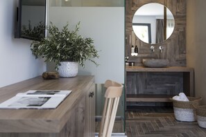 Classic Double or Twin Room, Garden View | Minibar, in-room safe, desk, laptop workspace - Ftelia Bay Boutique Hotel Mykonos (Mykonos)