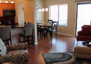 Condo, 2 Bedrooms (1 King, Queen, Sofa Bed, Private Deck) | Living area