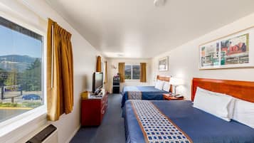 Double Room, 2 Queen Beds | Pillow-top beds, desk, blackout curtains, iron/ironing board