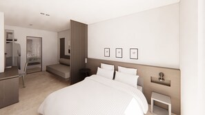 华丽三人房 | 客房内保险箱、特色家居、办公桌、遮光窗帘