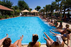 2 outdoor pools, pool umbrellas, sun loungers