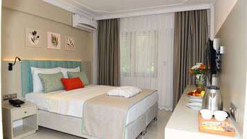 Egyptian cotton sheets, premium bedding, memory foam beds, free minibar