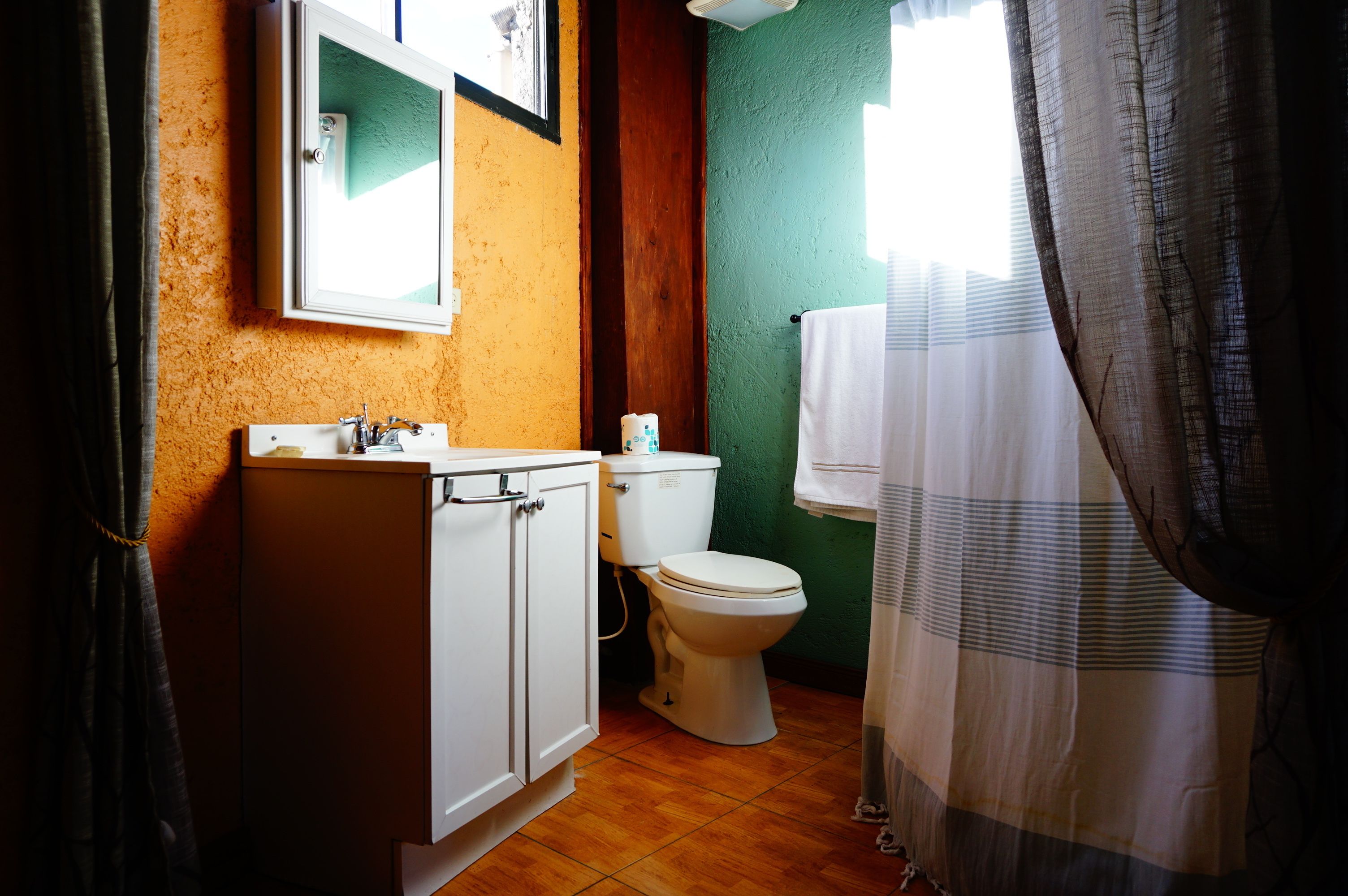 room, 2 double beds | bathroom | shower, free toiletries, hair dryer, towels