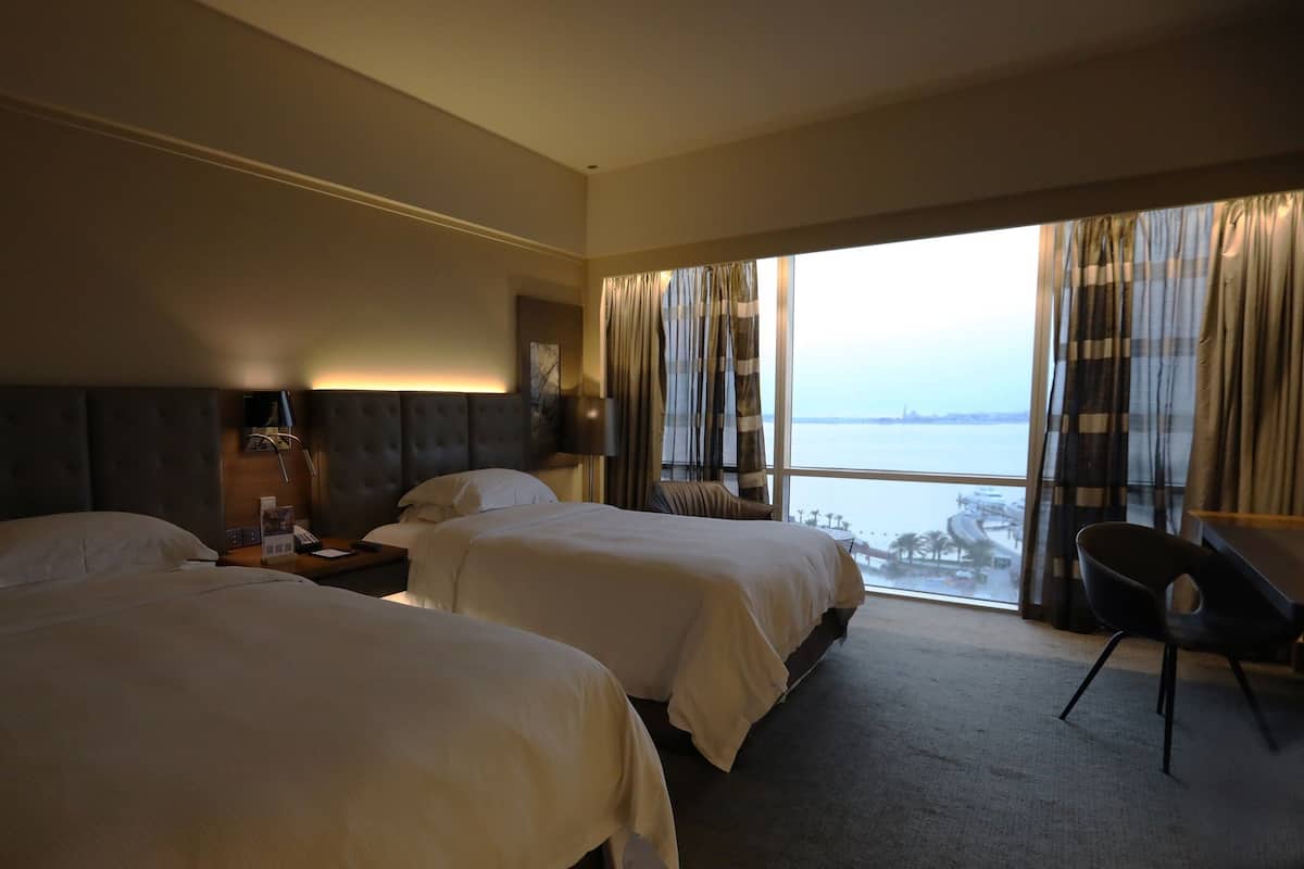 Egyptian cotton sheets, premium bedding, down duvets, minibar