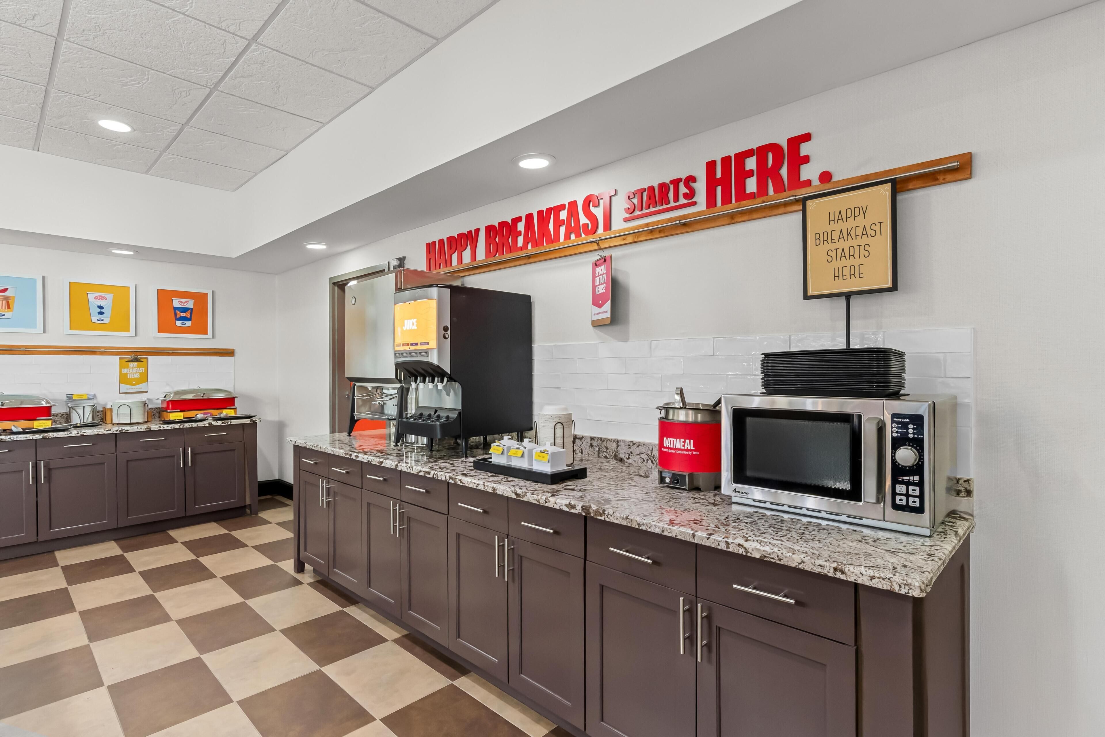 Free daily buffet breakfast