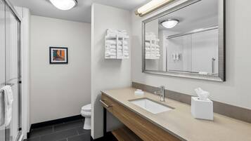 Zimmer, 1Â King-Bett, KĂŒhlschrank und Mikrowelle | Badezimmer | Duschwanne, Haartrockner, HandtĂŒcher