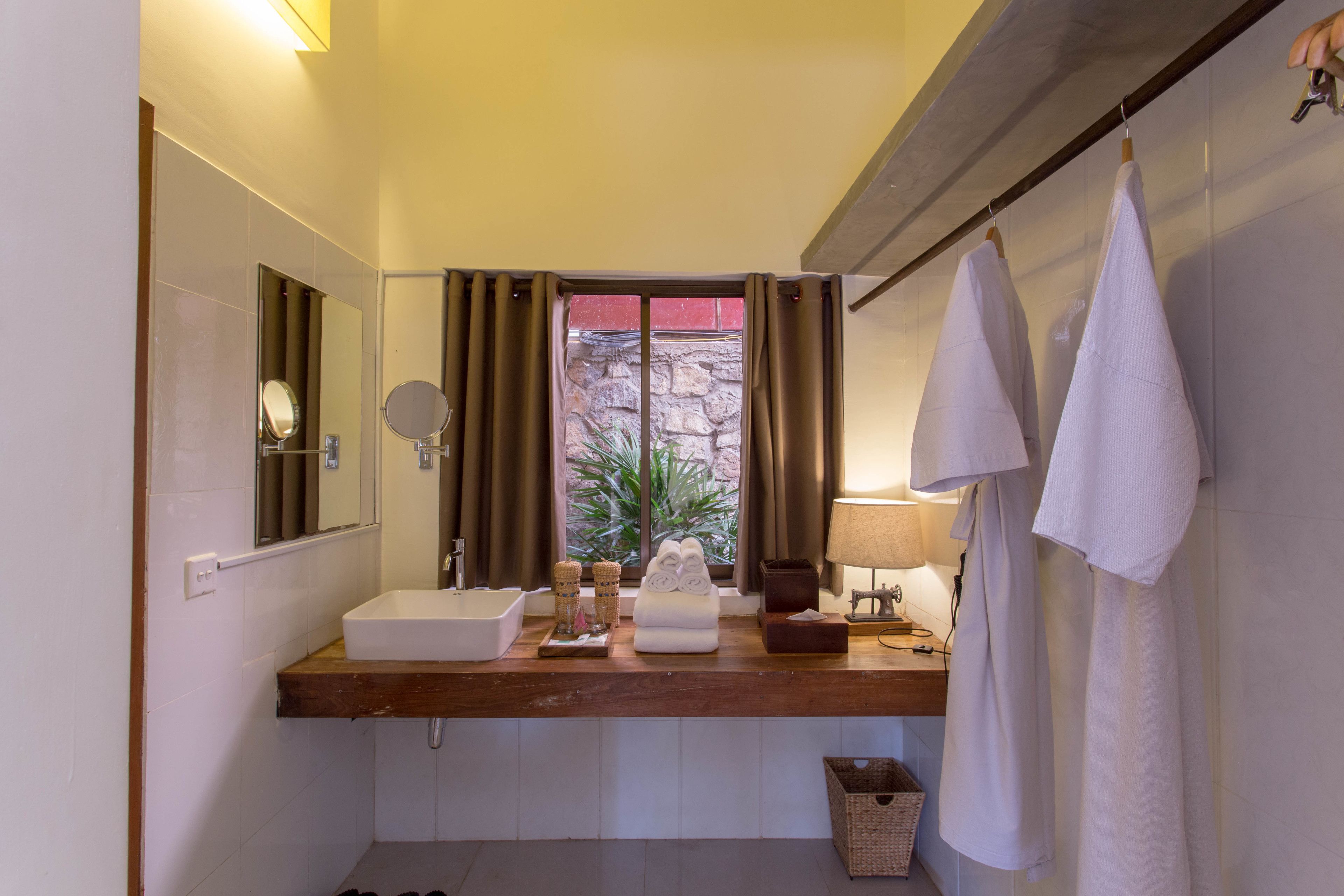 free toiletries, hair dryer, bathrobes, slippers