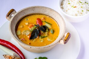Breakfast, lunch served; local and international cuisine, pool views 