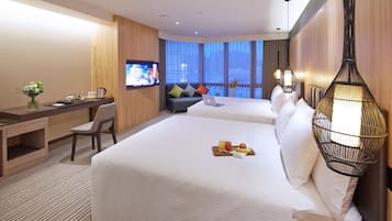 Phòng 4 dành cho gia đình, 2 giường cỡ queen, bồn tắm | 1 phòng ngủ, bộ đồ giường cao cấp, chăn bông, két bảo mật tại phòng