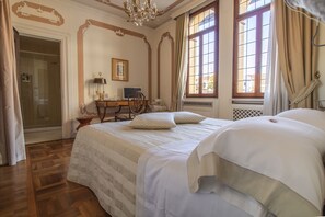 Luxury Suite, 2 Bedrooms, Jetted Tub | Premium bedding, blackout curtains, free WiFi, bed sheets
