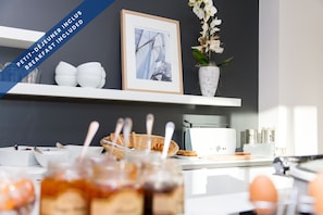 Daily buffet breakfast (EUR 14 per person)