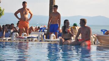 Relax by the pool surrounded by scenic views of the surrounding mountains.