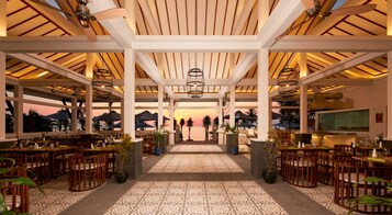 Breakfast, lunch, dinner served; Fusion cuisine, beach views 