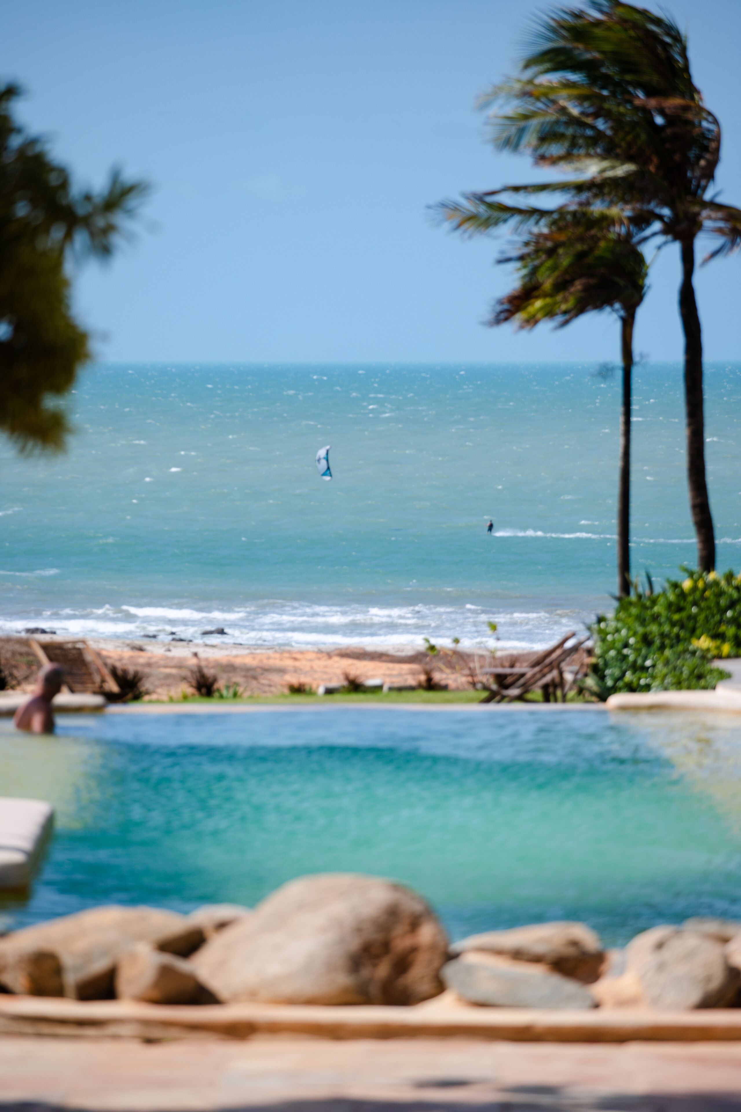 outdoor pool, pool loungers