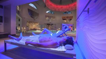 Sauna, hot tub, steam room, hot springs, body treatments, mud baths