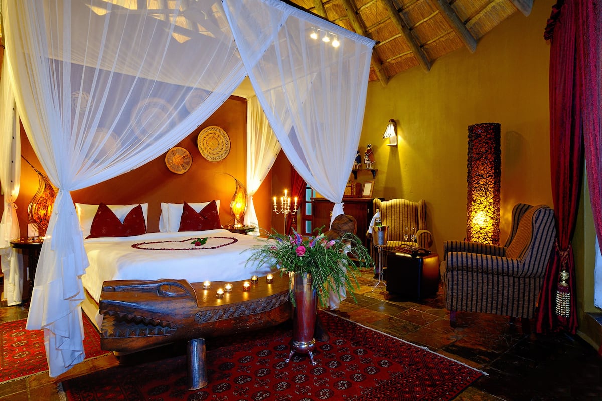 Honeymoon-Chalet, 1 King-Bett, Badewanne, Poolblick