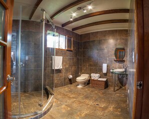 Towels, soap, shampoo, toilet paper