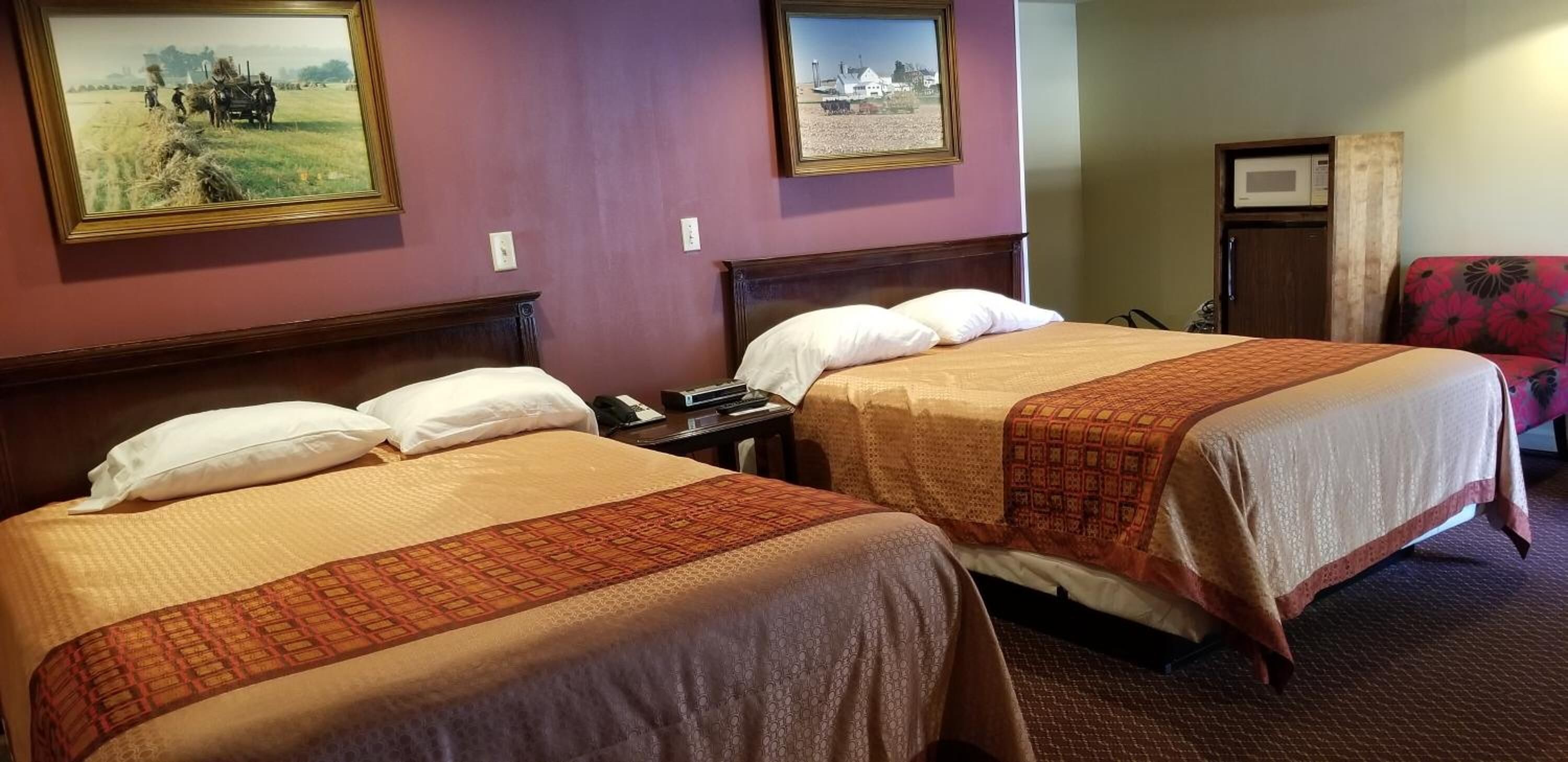 Desk, blackout curtains, iron/ironing board, cots/infant beds