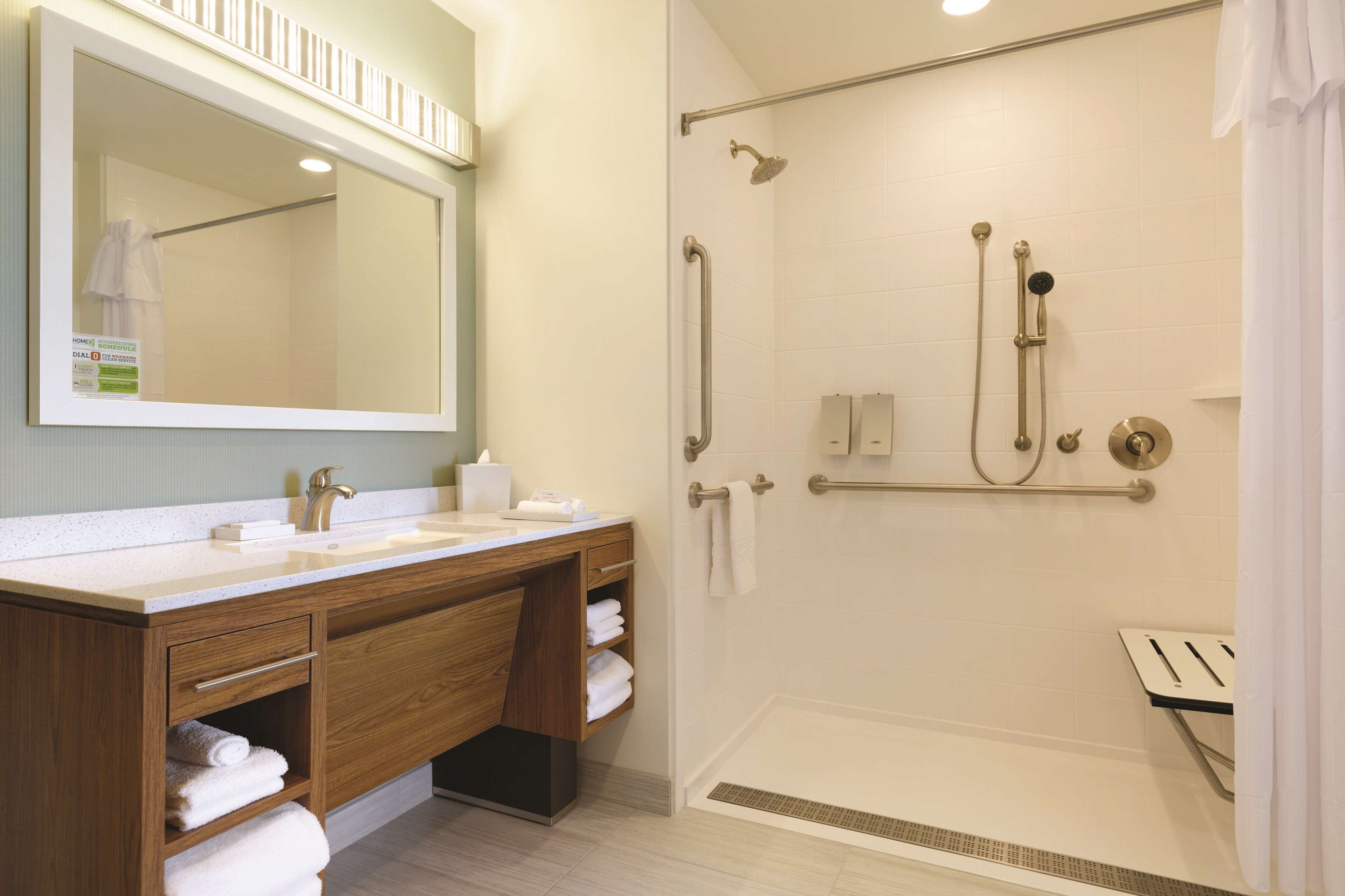 premium suite, 1 king bed, accessible, non smoking (mobility, roll-in shower) | bathroom shower