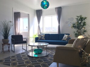 Condo, 2 Bedrooms | Living room | Flat-screen TV, DVD player - Modern Downtown Condo (Palm Springs)