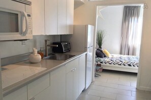 Condo, 2 Bedrooms | Private kitchen | Fridge, microwave, dishwasher, coffee/tea maker - Modern Downtown Condo (Palm Springs)
