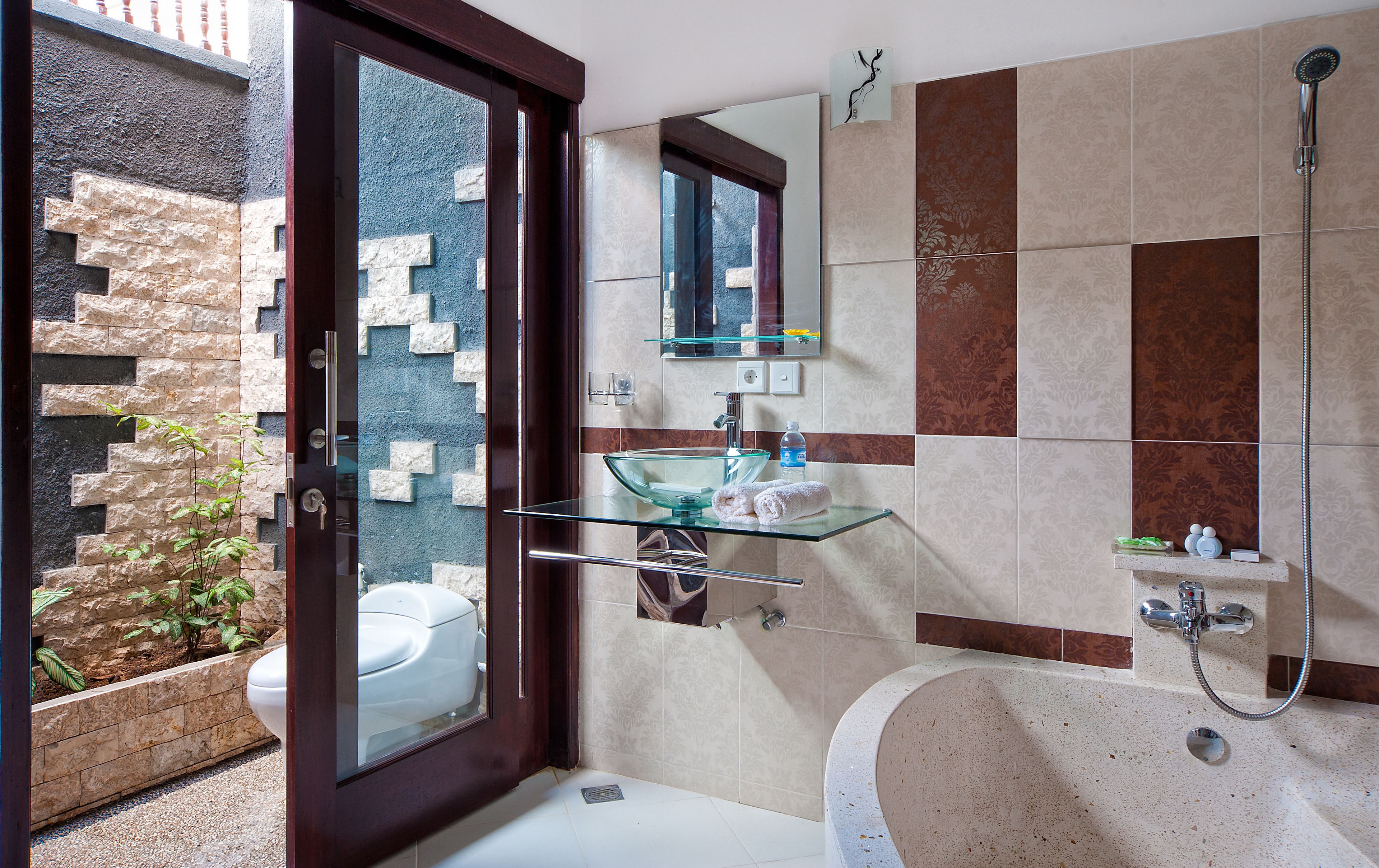 free toiletries, hair dryer, bathrobes, slippers