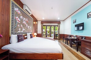 Bungalow de lujo, no fumadores, vistas al jardín | Ropa de cama de alta calidad, colchones viscoelásticos, minibar