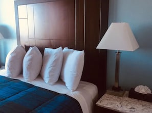 Premium bedding, pillowtop beds, blackout drapes, free WiFi