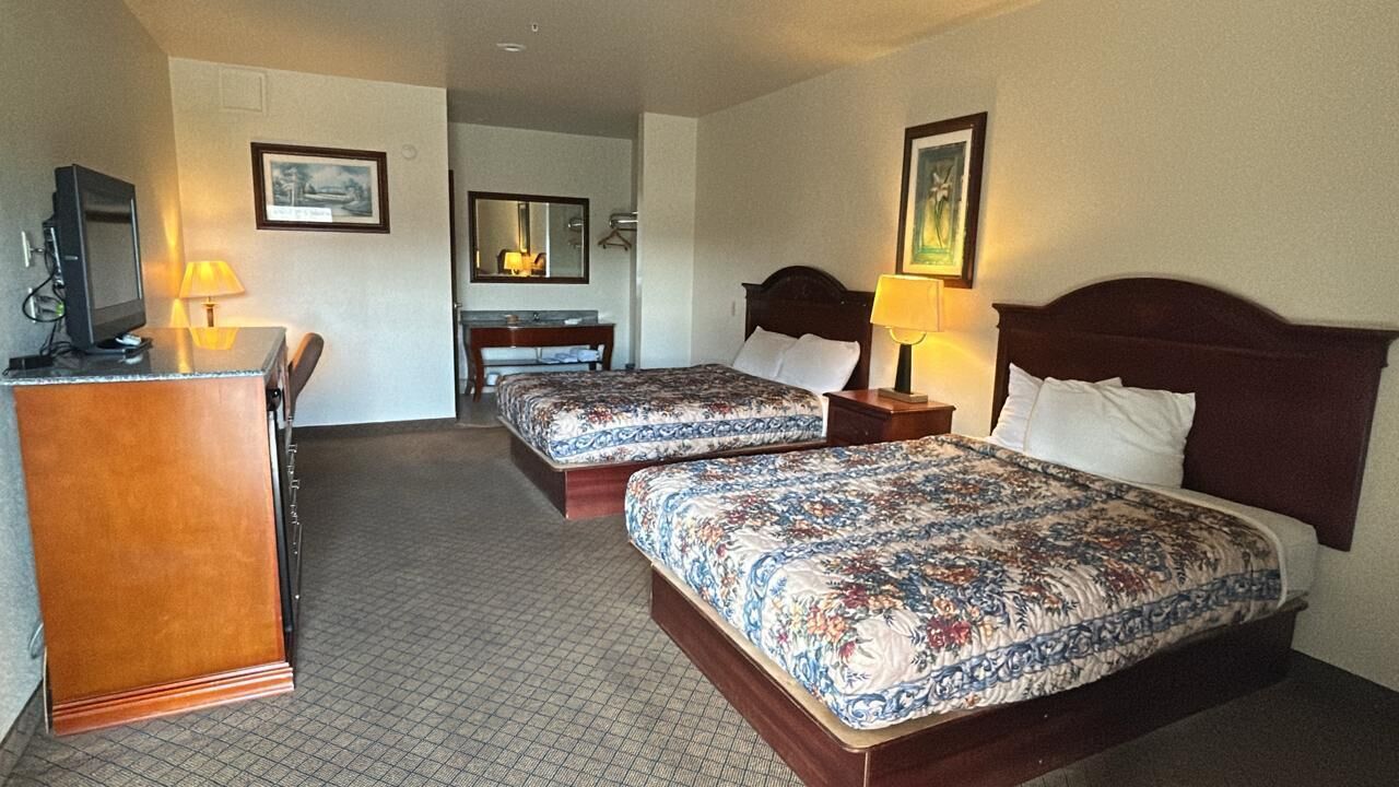 Room, 2 Queen Beds, Smoking | Desk, free WiFi, bed sheets