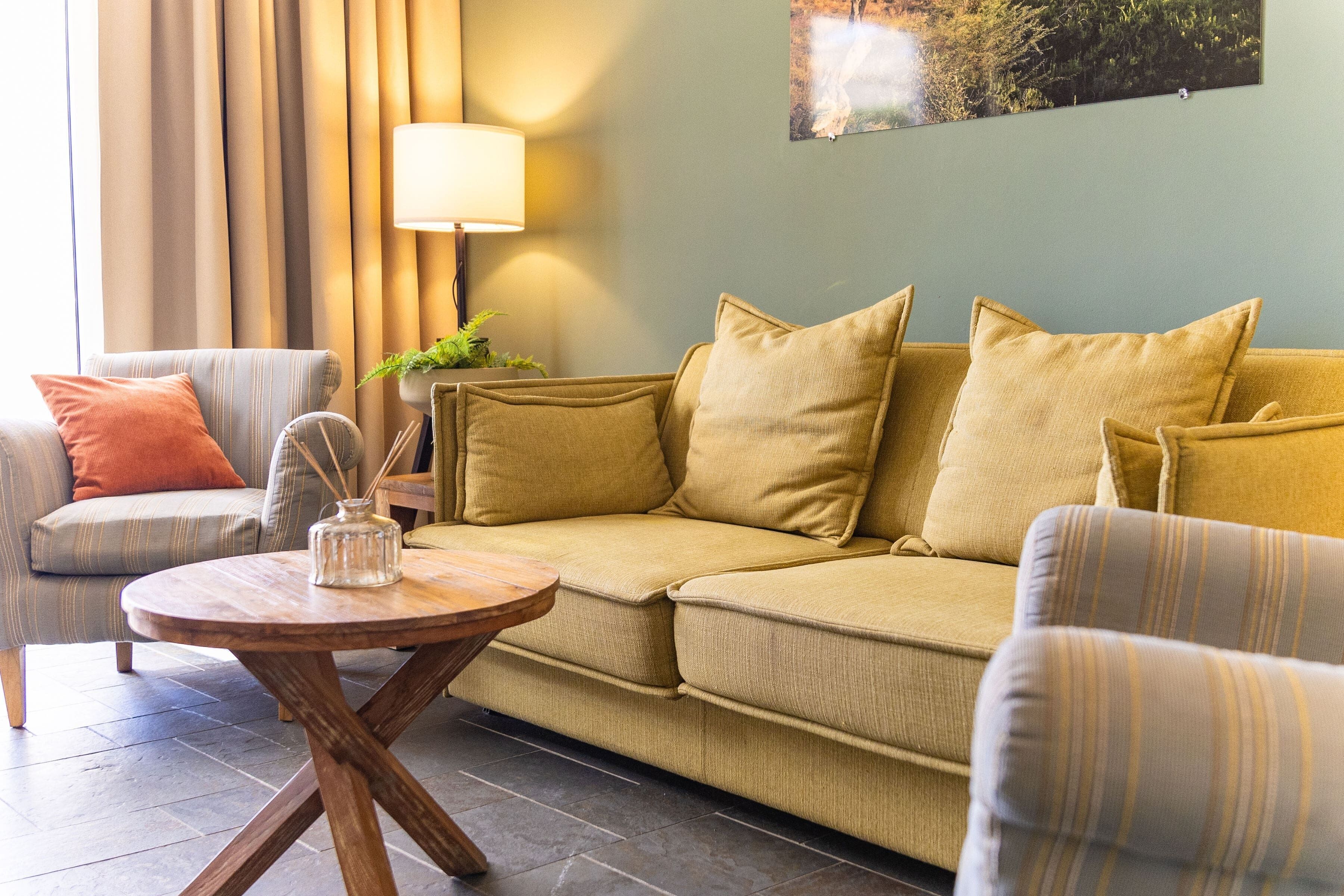 king suite with balcony | living area | 50-inch led tv with digital channels, tv, pay films