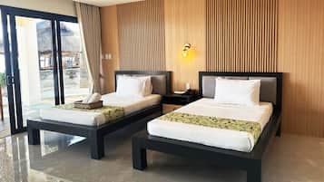 1 多间卧室、迷你吧、床单