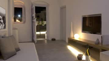 تلفزيون بشاشة مسطحة بحجم 32-بوصة يعرض قنوات فضائية، تلفزيون إل سي دي