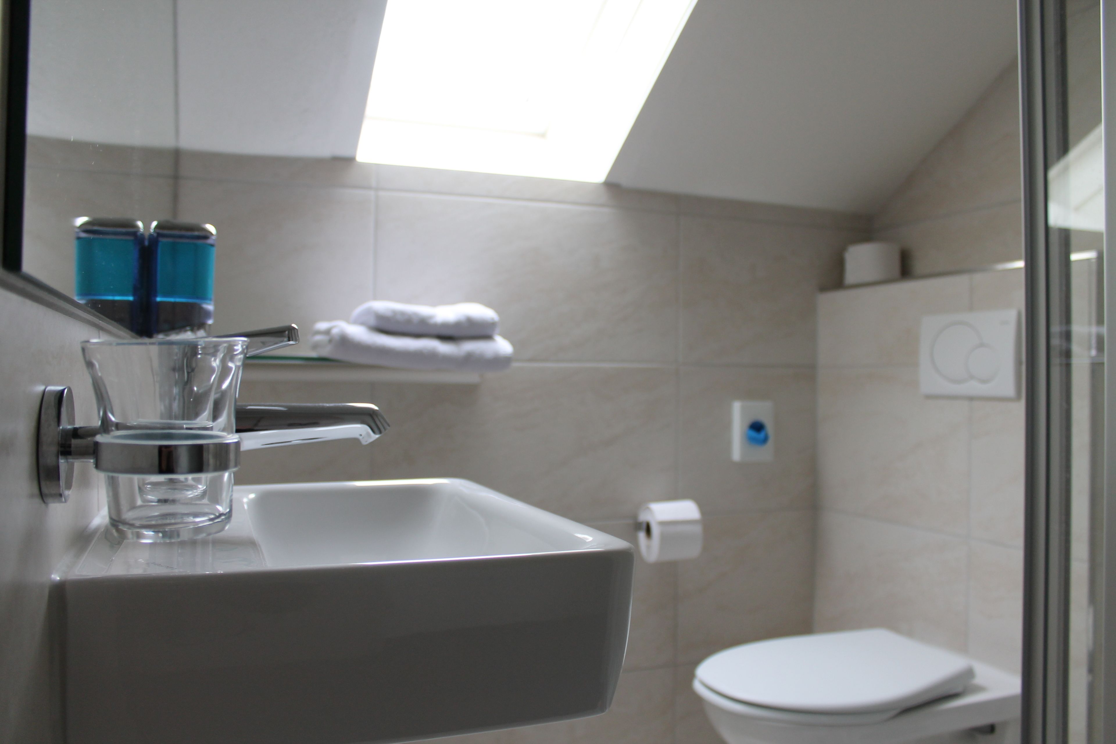 double room | bathroom | shower, hair dryer, towels