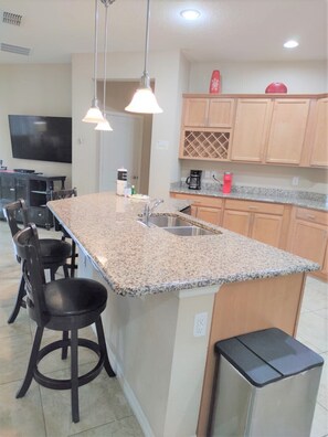 Private Home, 4 Bedroom, Pool, Lake View | Private kitchen | Full-sized fridge, microwave, stovetop, dishwasher - Crystal Cove by CozyKey Vacation Rentals (Kissimmee)