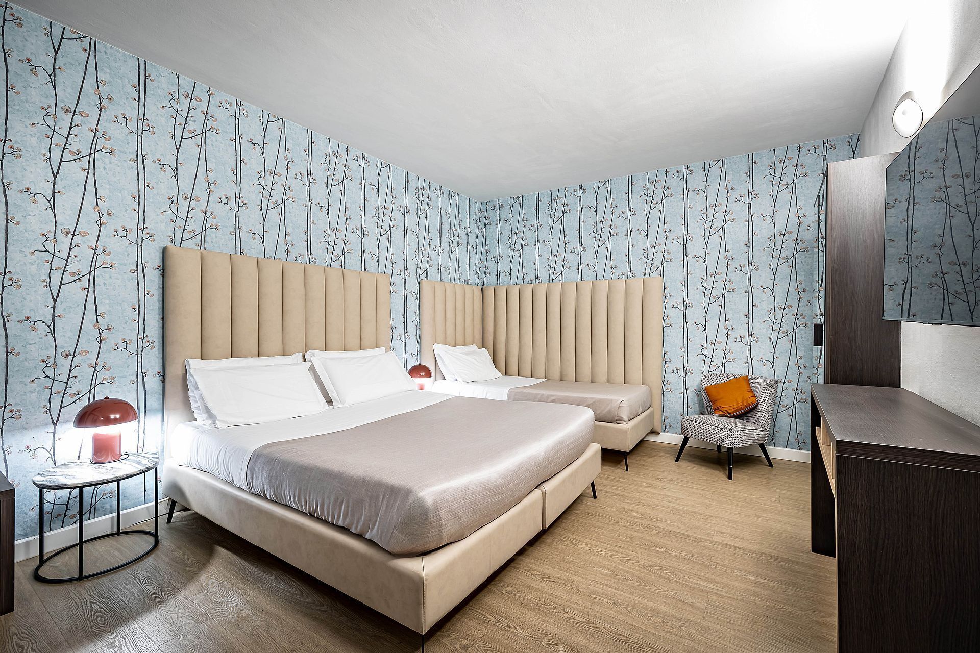 Standard Triple Room | Minibar, in-room safe, desk, blackout drapes