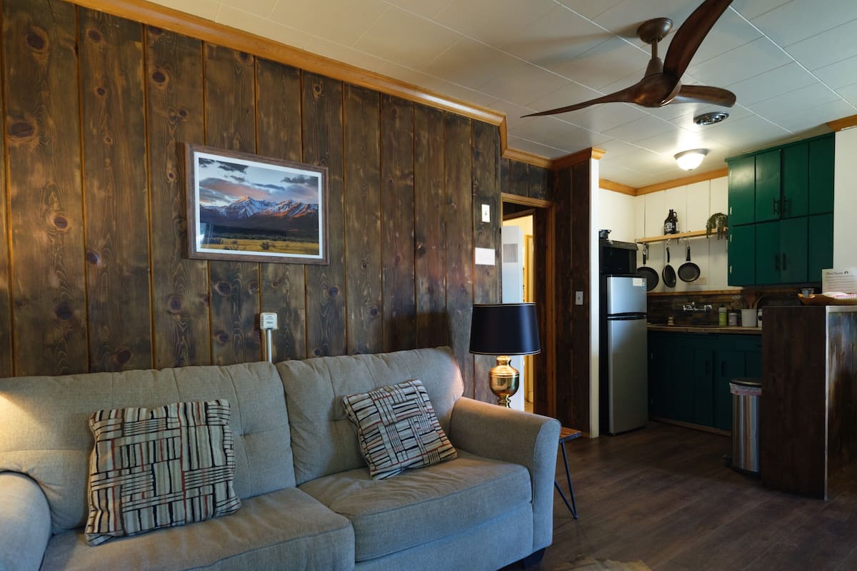 Suite | Living area | 40-inch flat-screen TV with cable channels, TV, DVD player