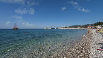 Private beach nearby, sun loungers, beach umbrellas, beach towels