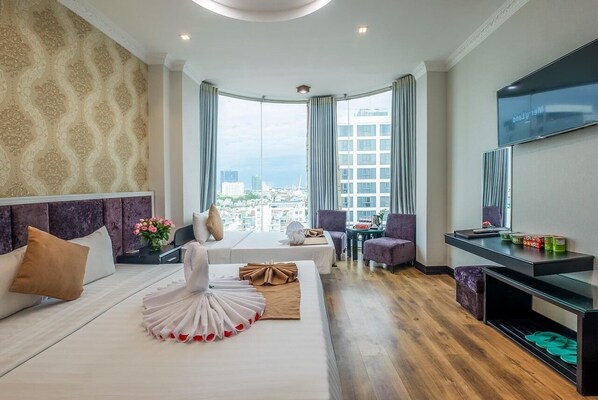 2 habitaciones, ropa de cama de alta calidad, edredón y minibar