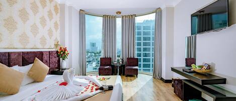 2 soveværelser, premium-sengetøj, dundyner, minibar