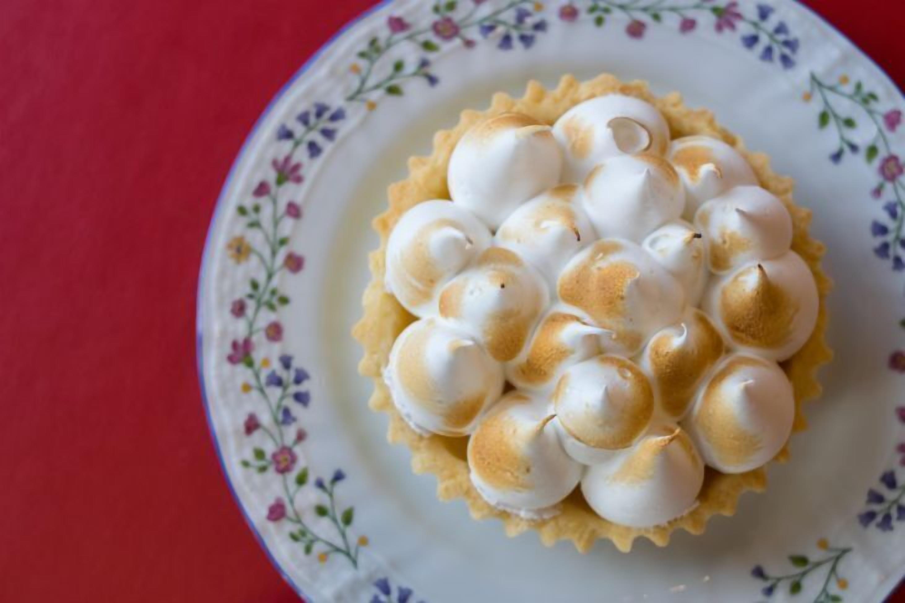 A dessert with marshmallows on a plate.