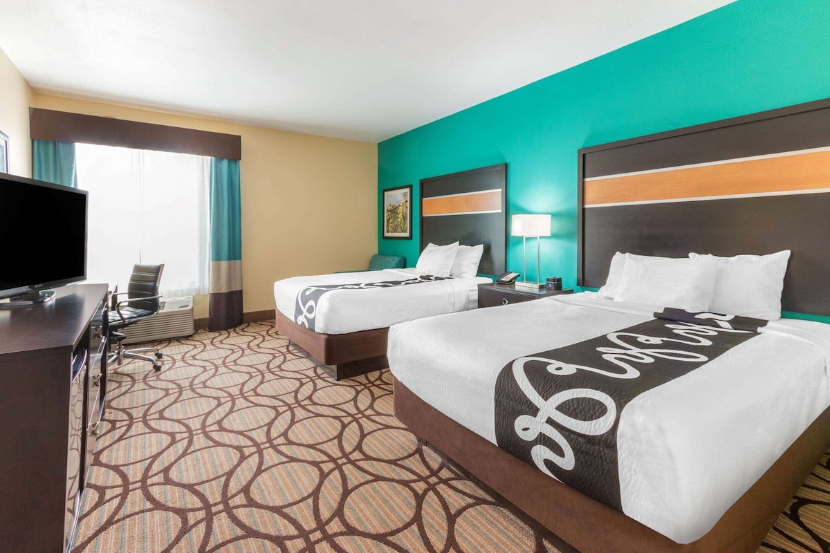 room, 2 queen beds, accessible, non smoking (mobility/hearing impaired accessible) | premium bedding, desk, iron/ironing board, free cots/infant beds