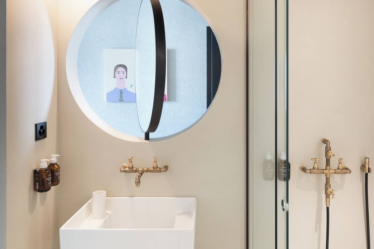 shower, eco-friendly toiletries, hair dryer, towels