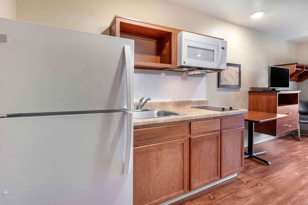 Standard Studio, Non Smoking, Refrigerator & Microwave | Private kitchen | Full-sized fridge, microwave, stovetop, freezer